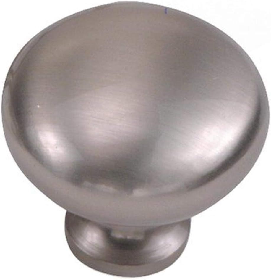 Satin Pewter Round Metal Knob with Mounting Hardware