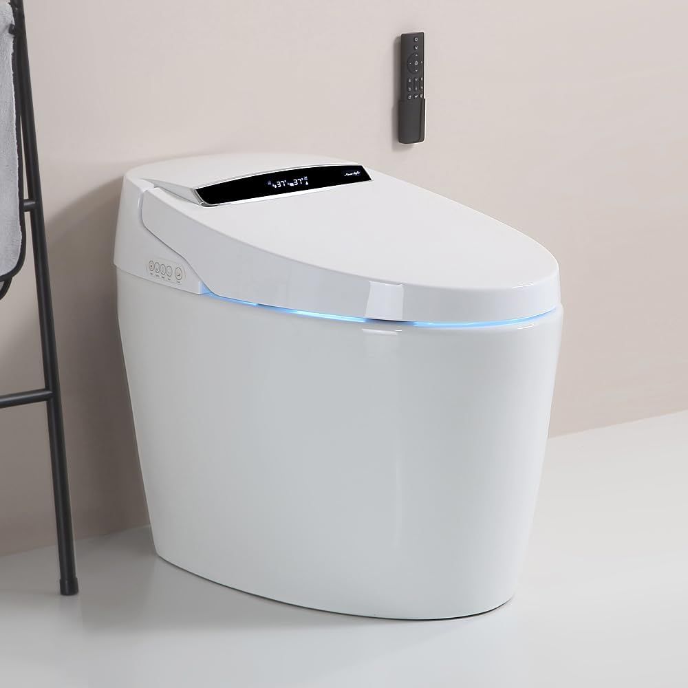 White High Efficiency Smart Toilet with Heated Bidet Seat