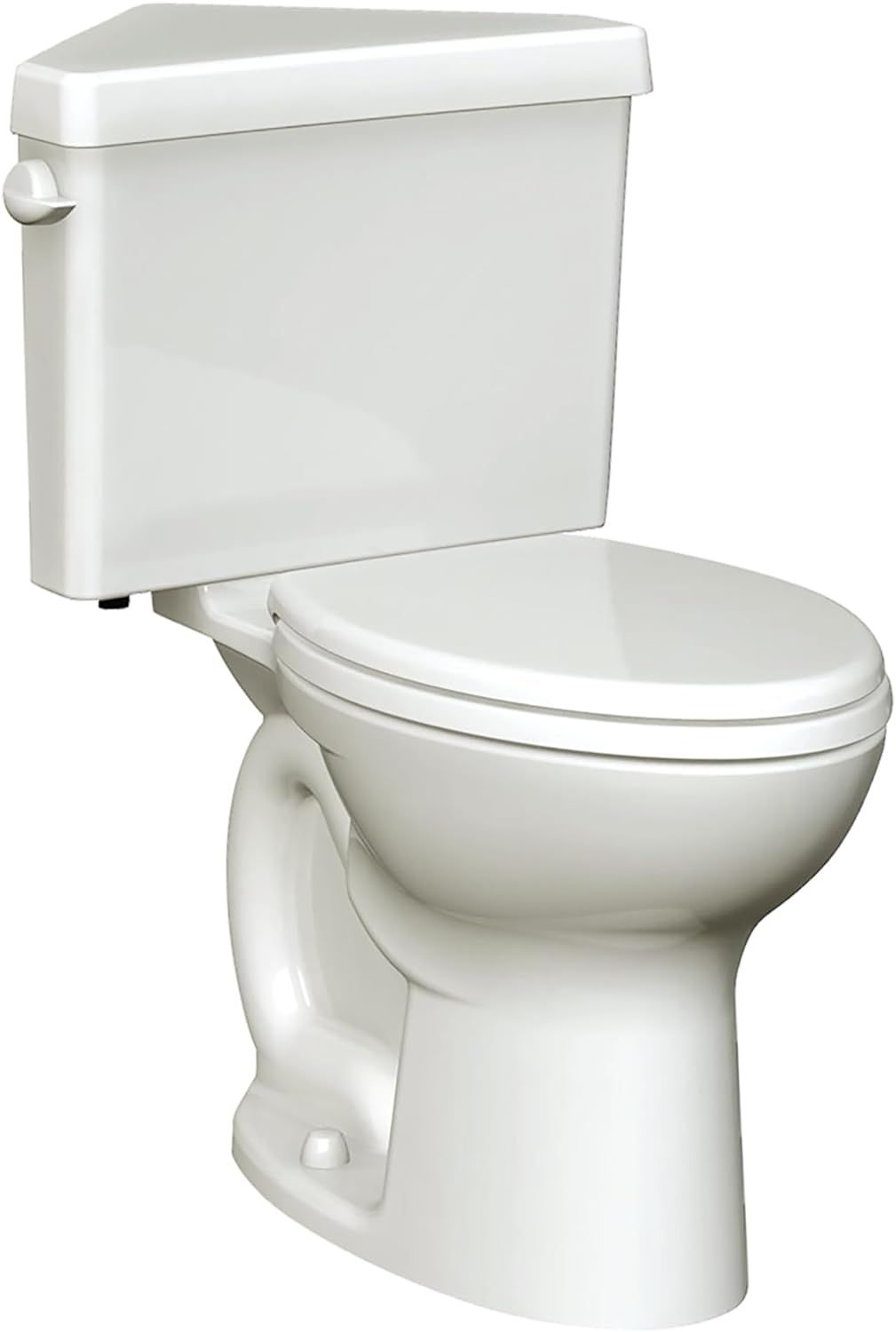 White High Efficiency Elongated Corner Two-Piece Toilet