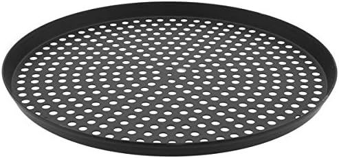 16-Inch Dark Aluminum Perforated Pizza Pan with Tapered Sides