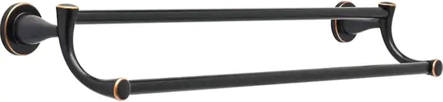 24-Inch Oil Rubbed Bronze Wall Mounted Double Towel Bar