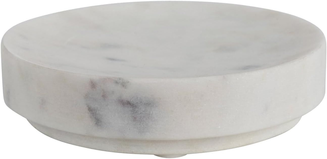 White Round Marble Soap Dish