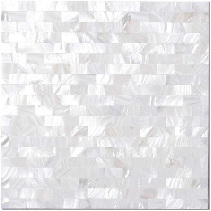 Nacreous White Multi-Finish Square Peel and Stick Wall Tile