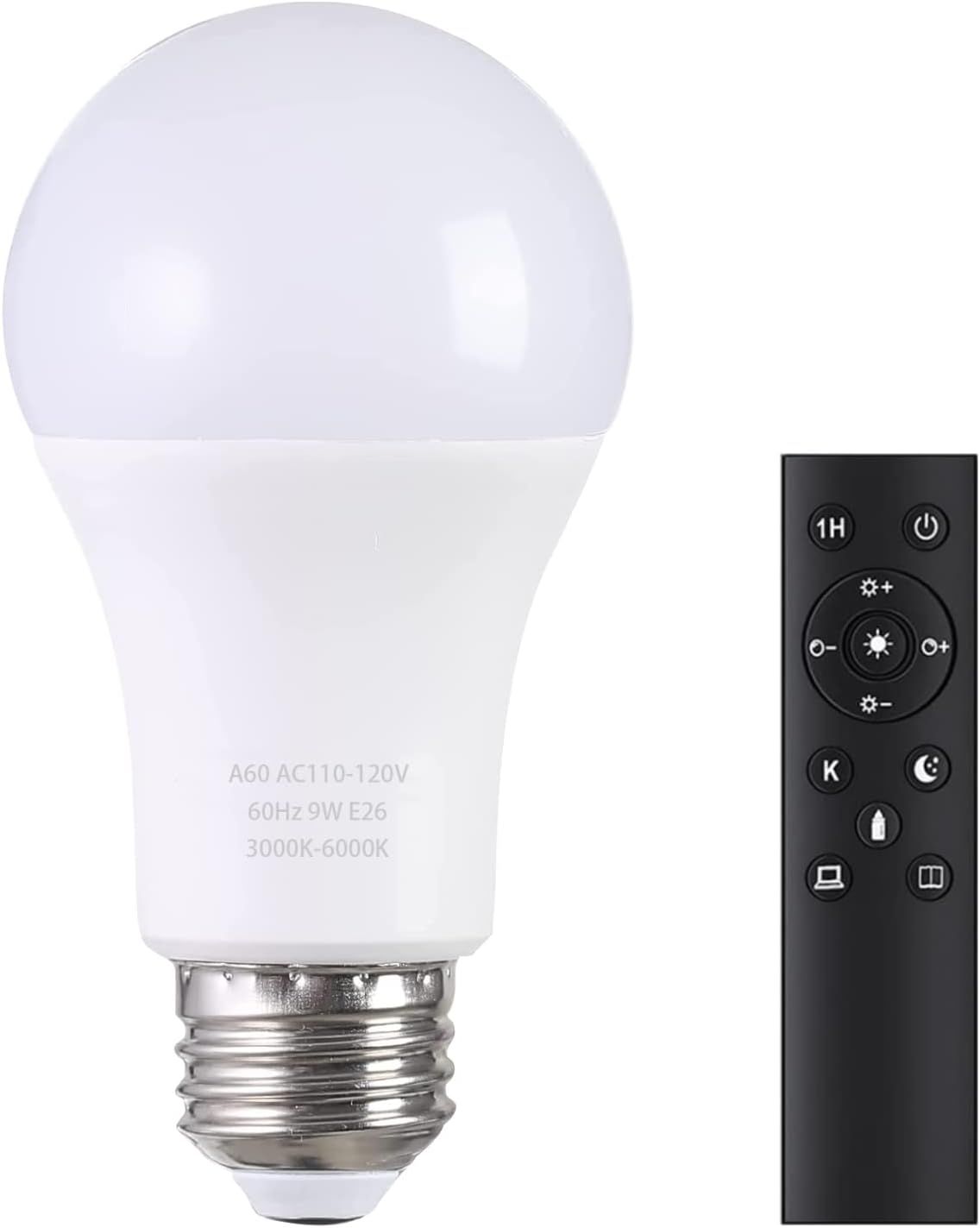 Dimmable A19 LED Light Bulb with Remote Control