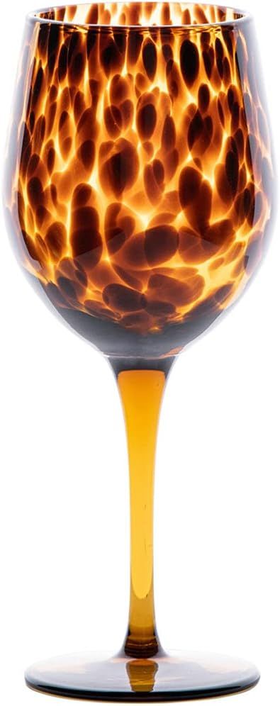 Puro Tortoiseshell 15 oz. Wine Glass with Translucent Brown Body