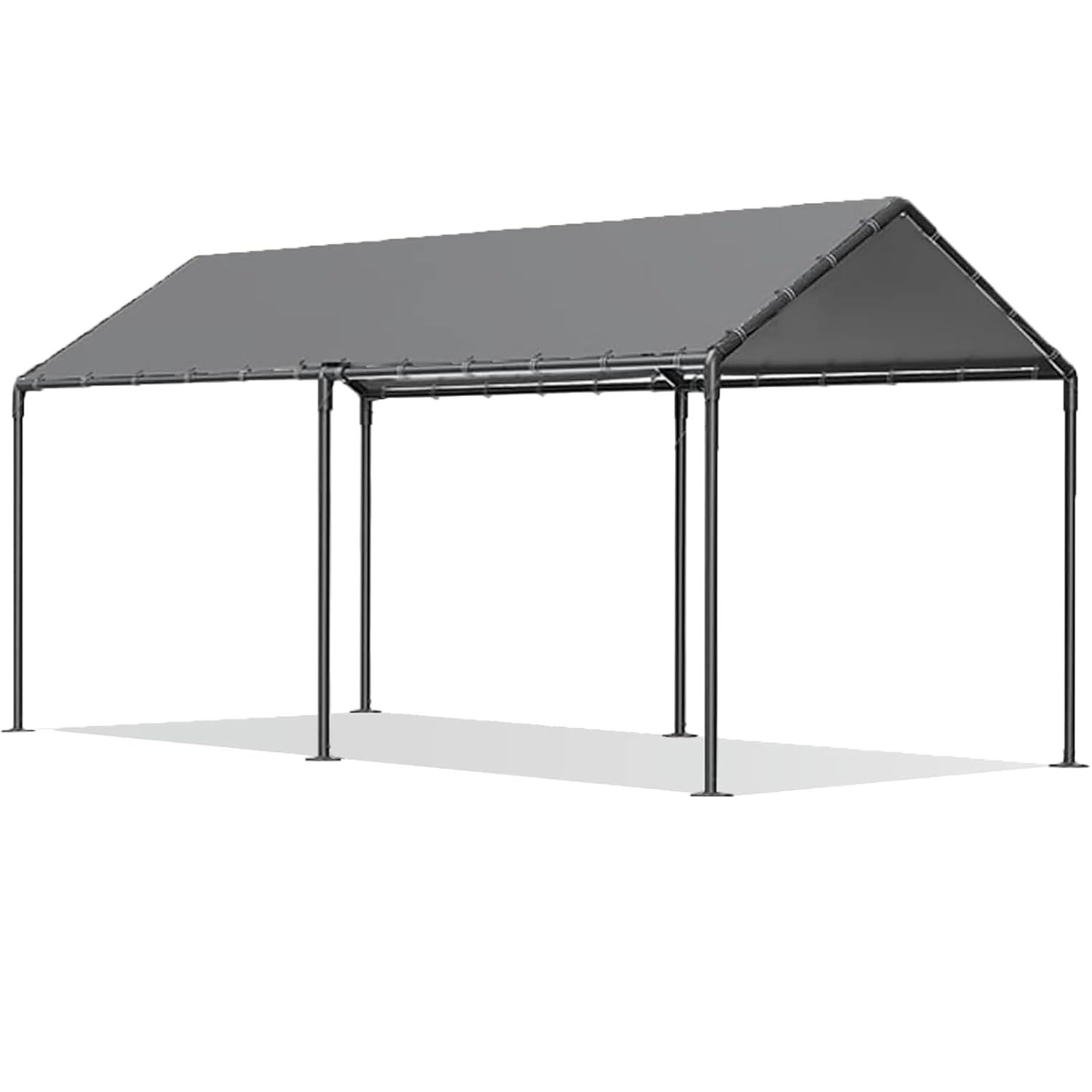 10' x 20' Gray Portable Steel Carport Canopy