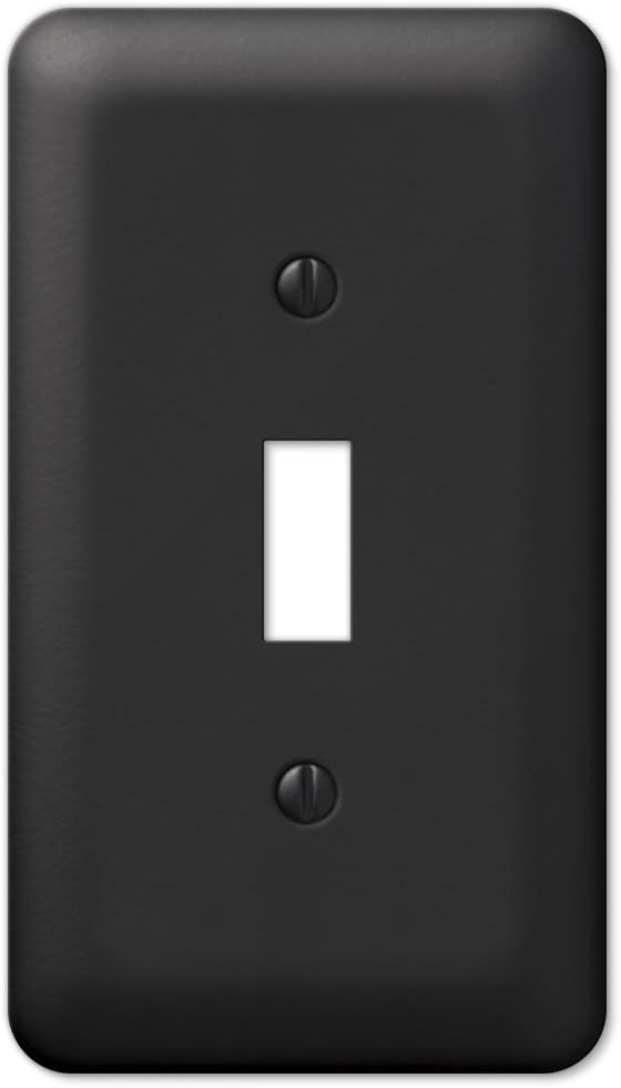 Black Steel Single Toggle Wall Plate