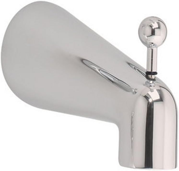 Deluxe Chrome Wall Mounted Tub Spout with Diverter