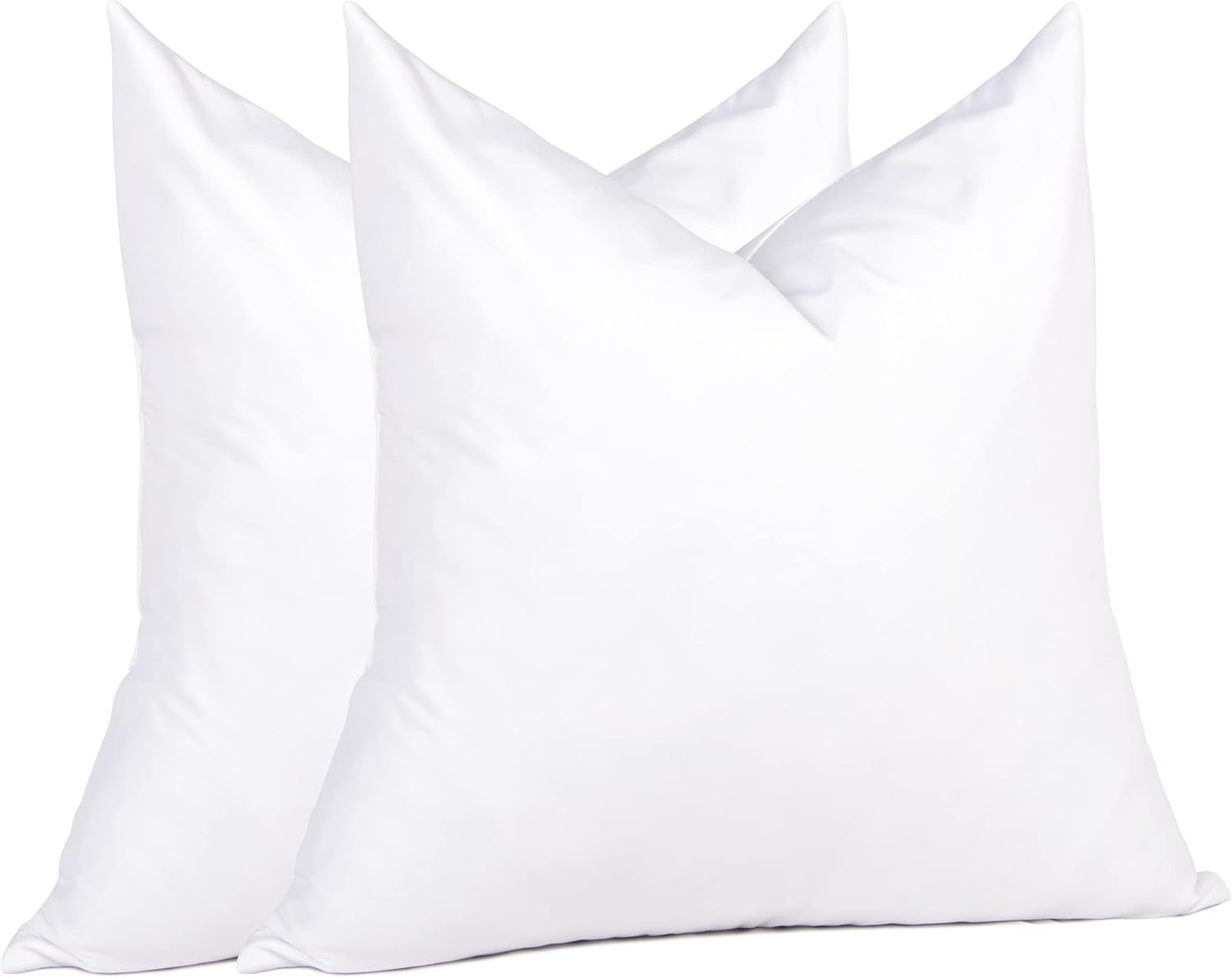 White 18" x 18" Feather Down Throw Pillow Inserts Set