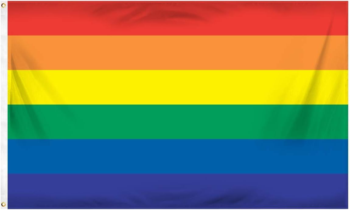 3x5 Feet Multicolor Nylon Rainbow Flag with Grommets