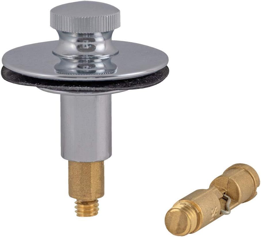 Chrome Plated Push/Pull Bathtub Drain Stopper with Brass Stem