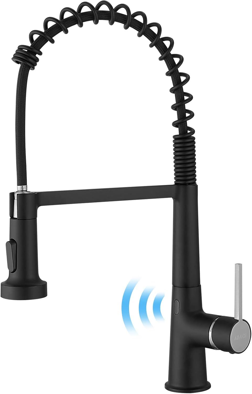 Matte Black Single Handle Pull Down Kitchen Faucet with Sensor