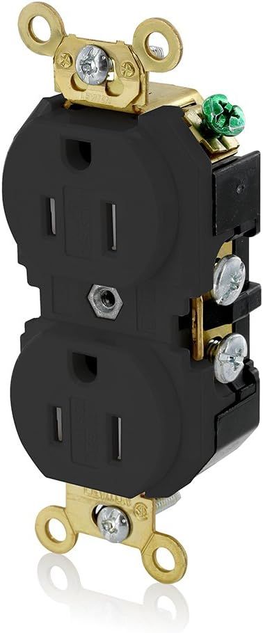 Black Industrial Grade Tamper-Resistant Duplex Receptacle