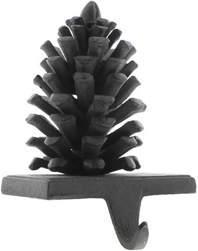 Black Cast Iron Pinecone Stocking Holder