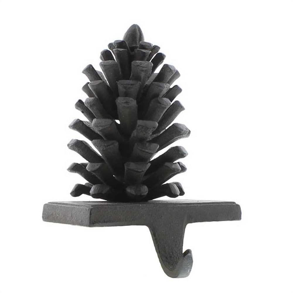 Black Cast Iron Pinecone Stocking Holder
