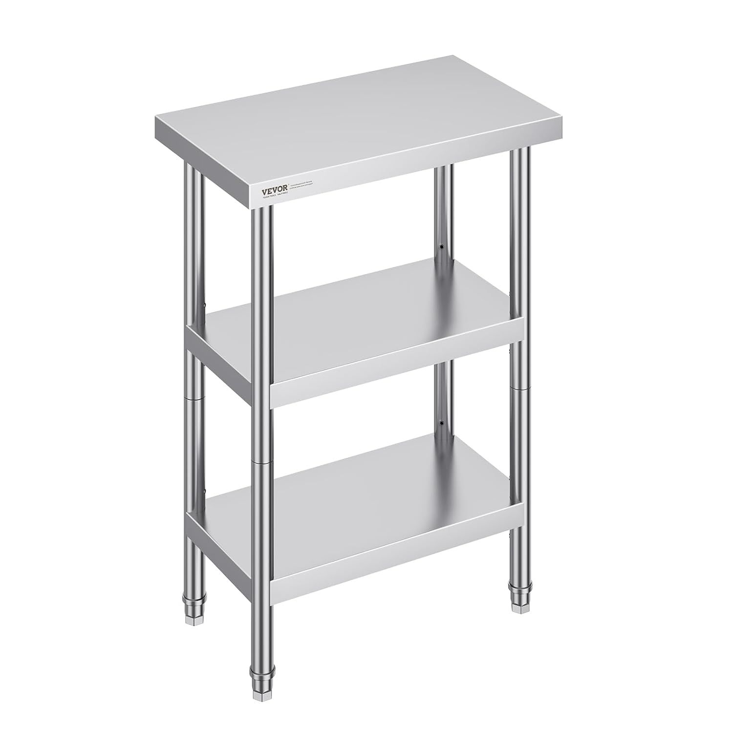 Compact Stainless Steel 3-Tier Kitchen Work Table
