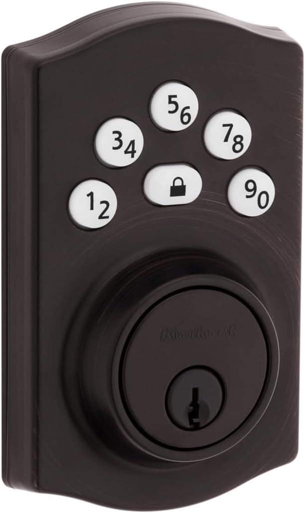 Venetian Bronze Traditional Electronic Deadbolt with Keypad