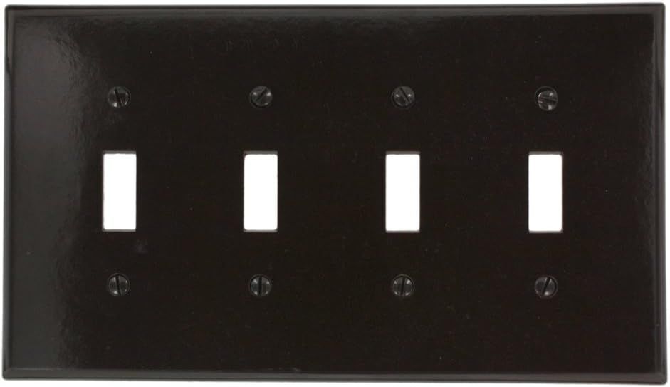 Brown Thermoset 4-Gang Toggle Switch Wallplate