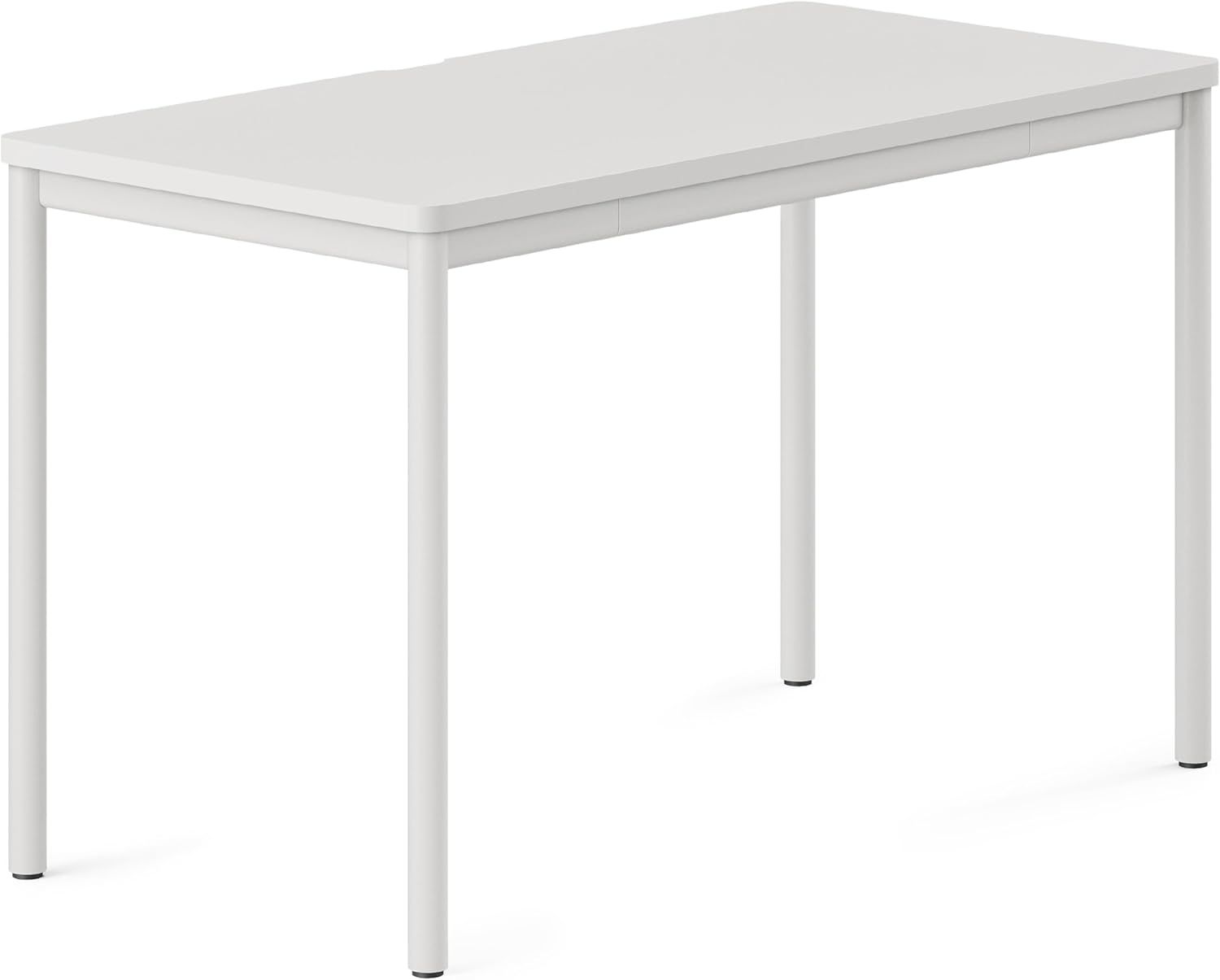 White Adjustable Height Desk with Drawer, 48 Inches