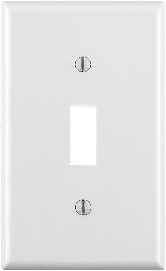 White Standard Size Plastic Toggle Wall Plate 10-Pack