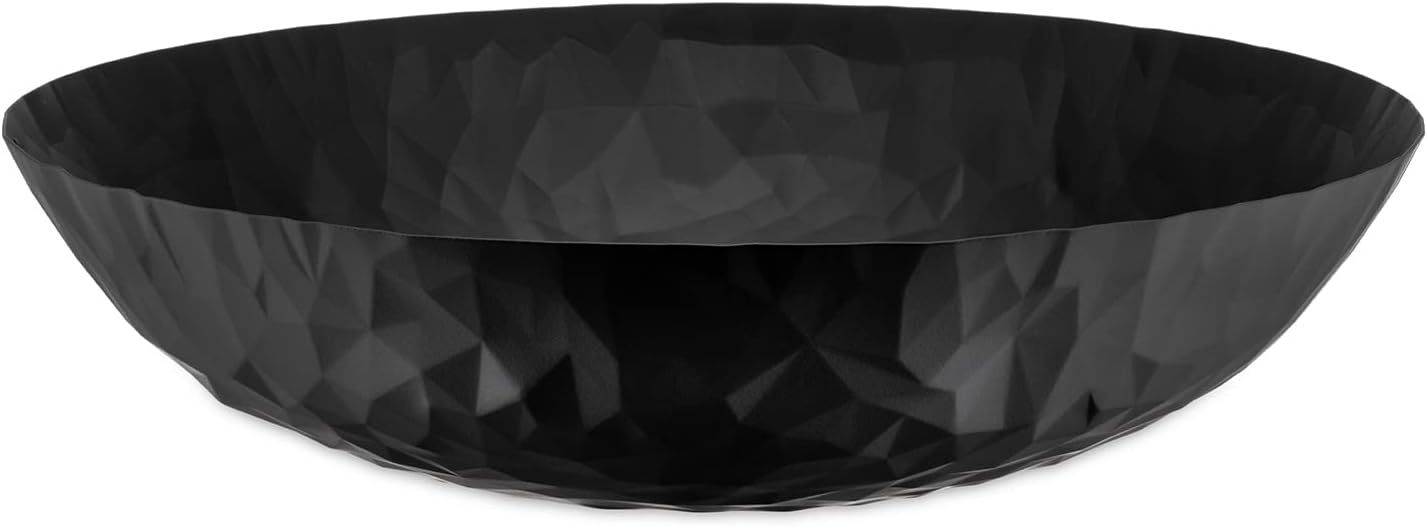 Black Lacquered Steel Handcrafted Decorative Bowl