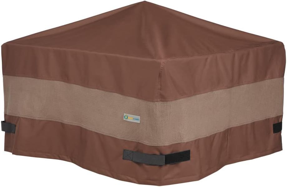 Mocha Cappuccino 40-Inch Square Polyester Fire Pit Cover