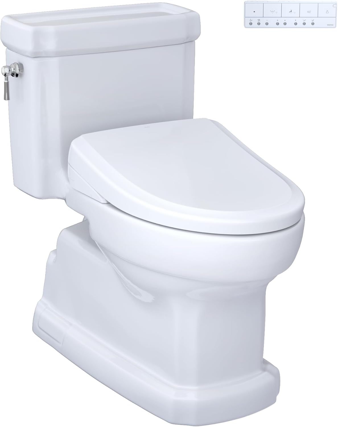 Cotton White Elongated High Efficiency Macerating Toilet with Bidet