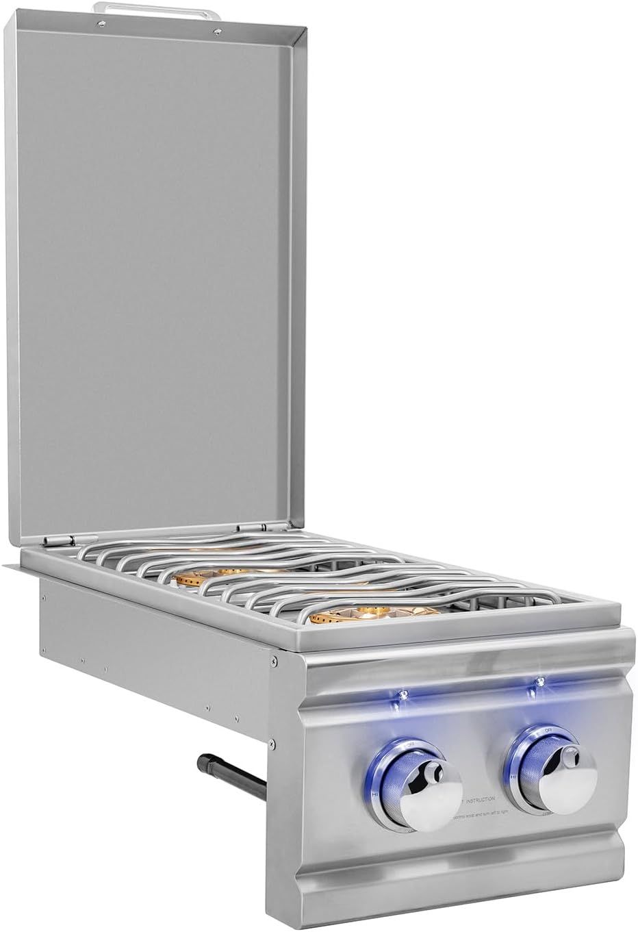 Stainless Steel Natural Gas Double Side Burner with LED Illumination