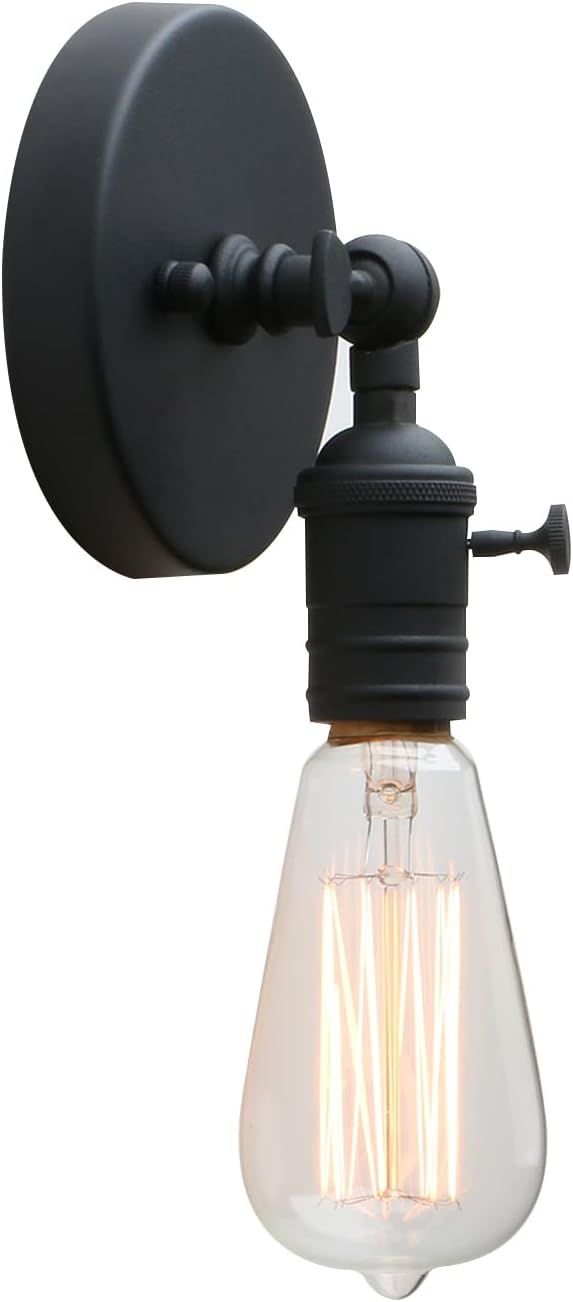 Black Bronze Industrial Wall Sconce with Adjustable Base