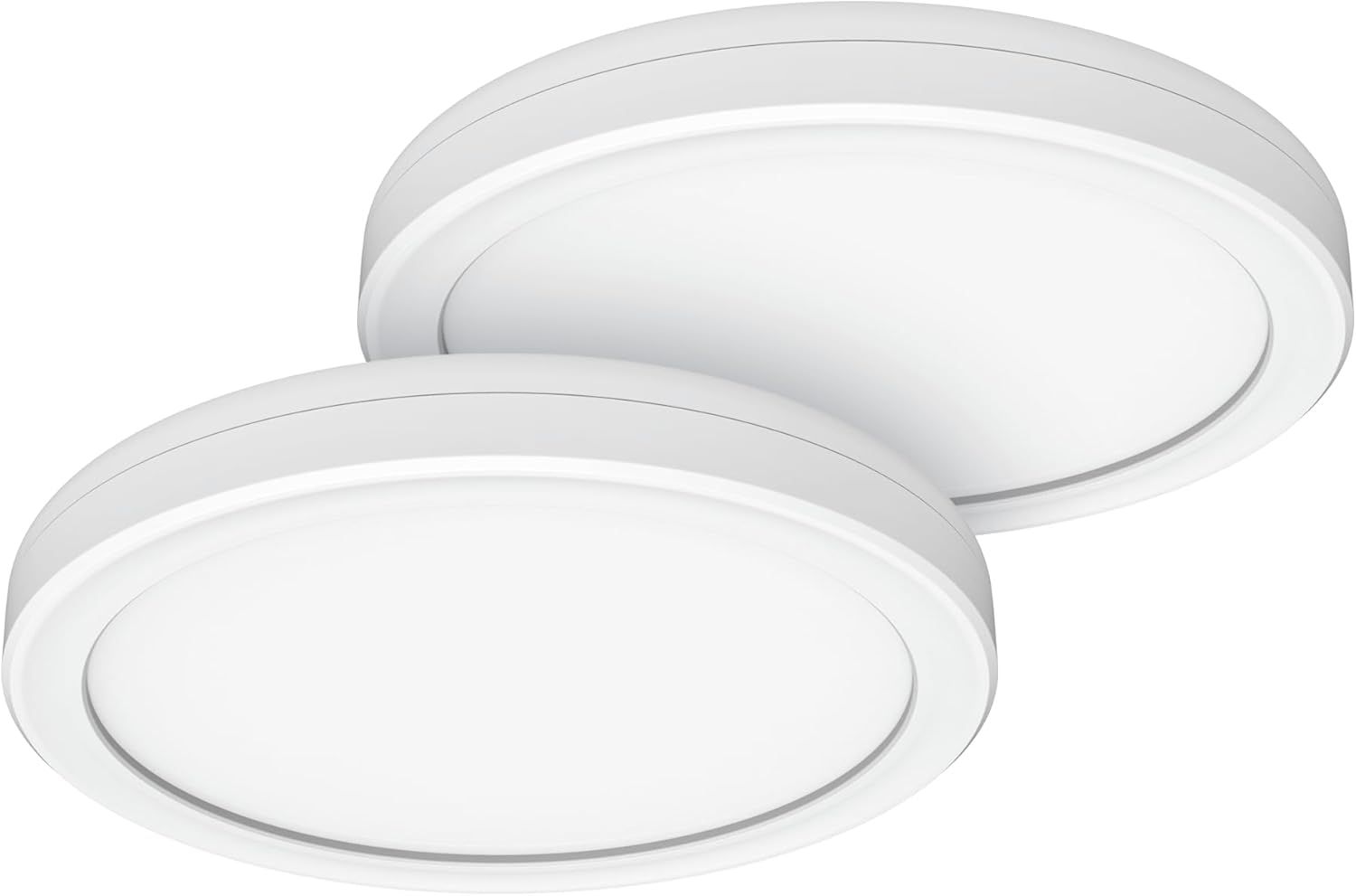 White Slim Round Dimmable LED Flush Mount Ceiling Light 7.5"