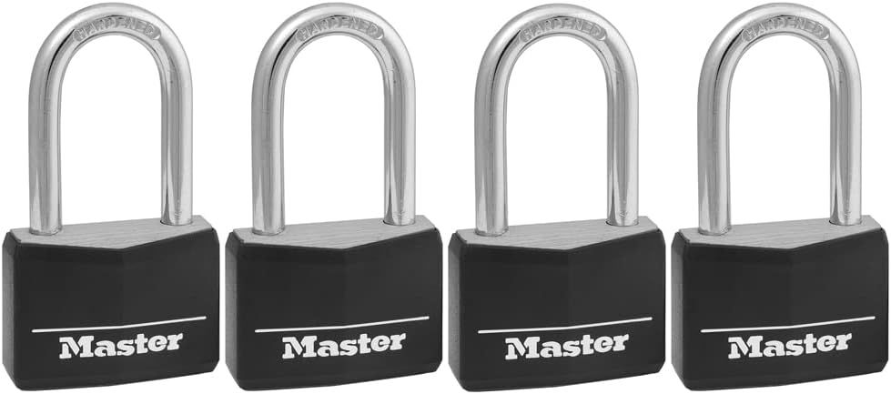 Black Aluminum 1.55" Padlock Set with Brass Key