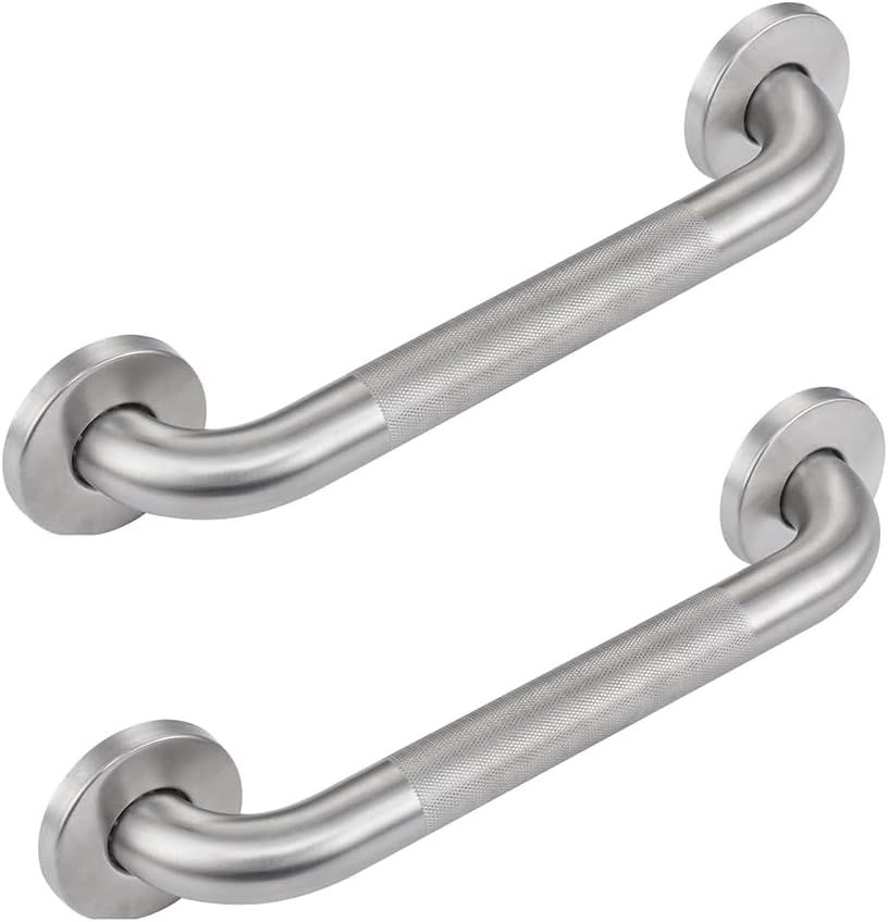 Brushed Nickel Textured Stainless Steel Handicap Grab Bars