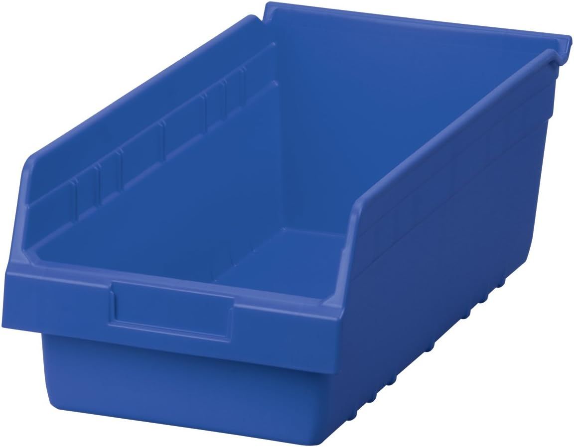 Blue Plastic Nesting Storage Bin Box, 18-Inch