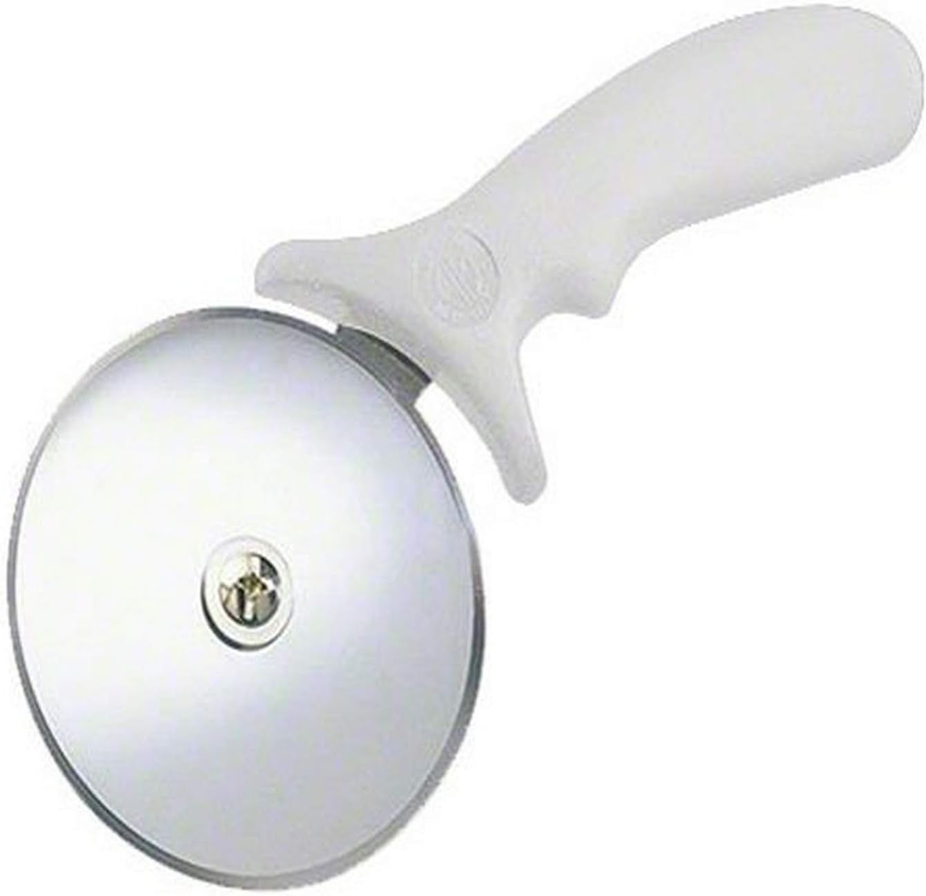 4" White Plastic Handle Stainless Steel Pizza Cutter