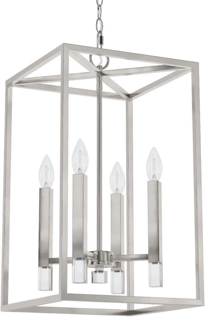 Sunjai 13'' Brushed Nickel & Crystal LED Pendant Light