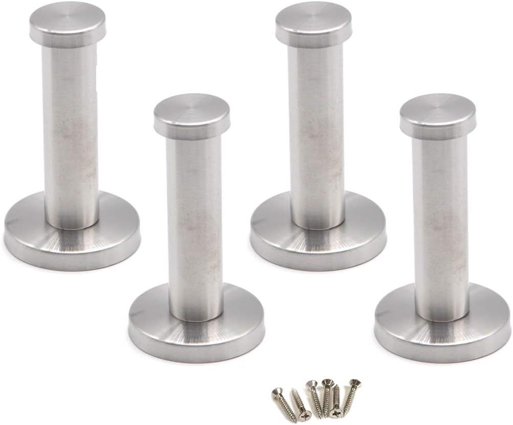 Stainless Steel Heavy Duty Wall Mount Coat Hooks with Screws, Set of 4