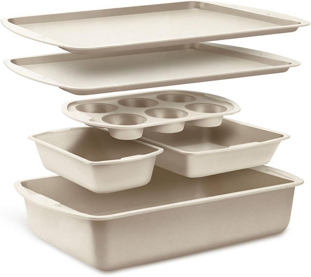 6-Piece White Stone Coating Carbon Steel Bakeware Set