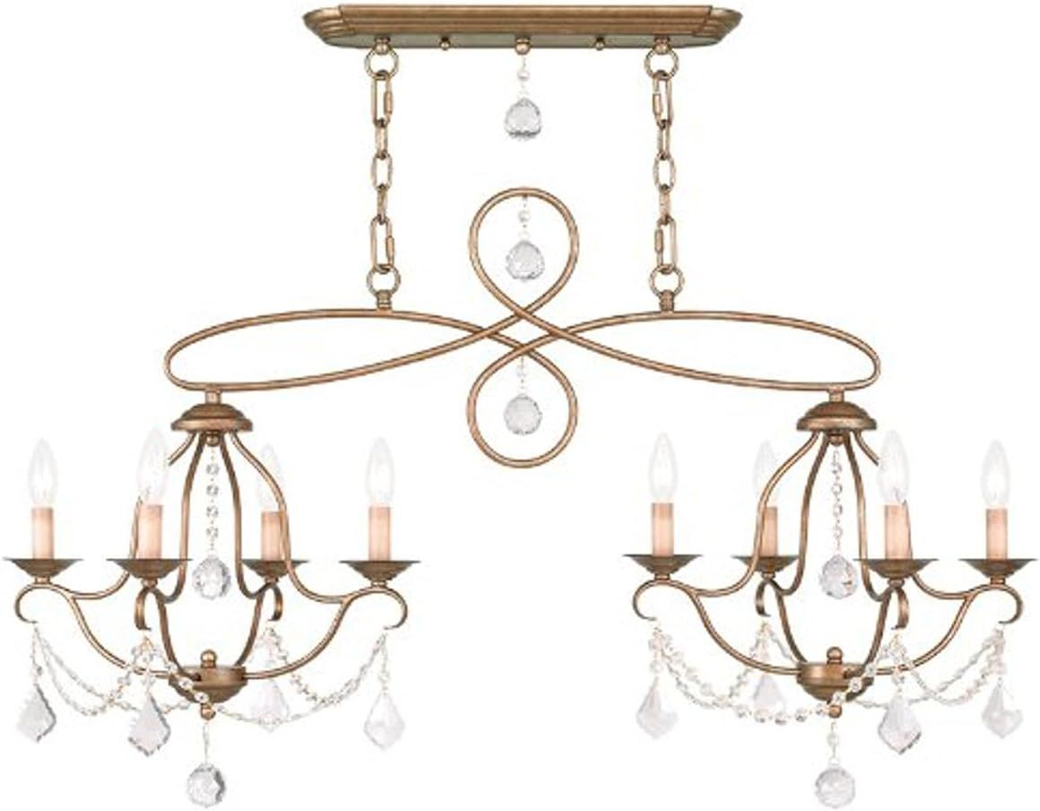 Chesterfield Antique Gold Leaf 8-Light Chandelier