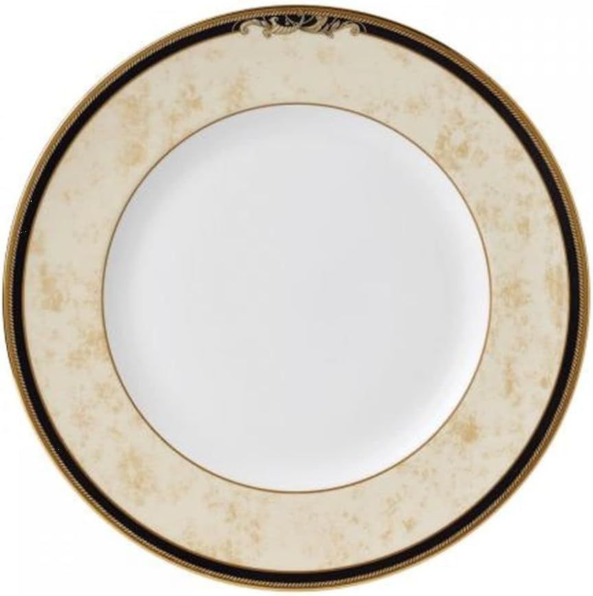 Ivory and Navy Fine Bone China Dinner Plate, 10.75"