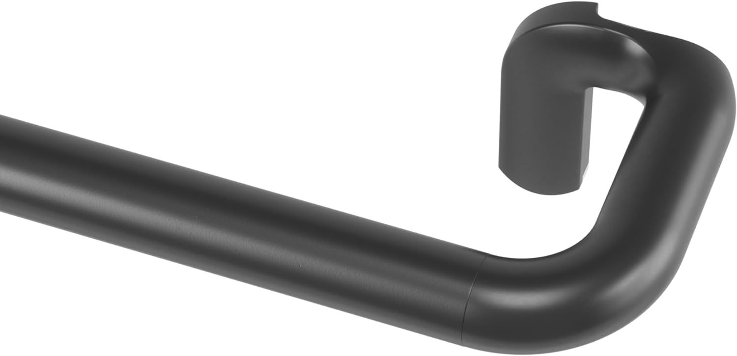 Matte Black Adjustable Single Curtain Rod 30-84 Inches