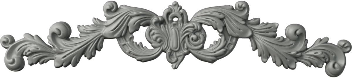 25" Gray Polyurethane Architectural Crown Moulding with Scrolls