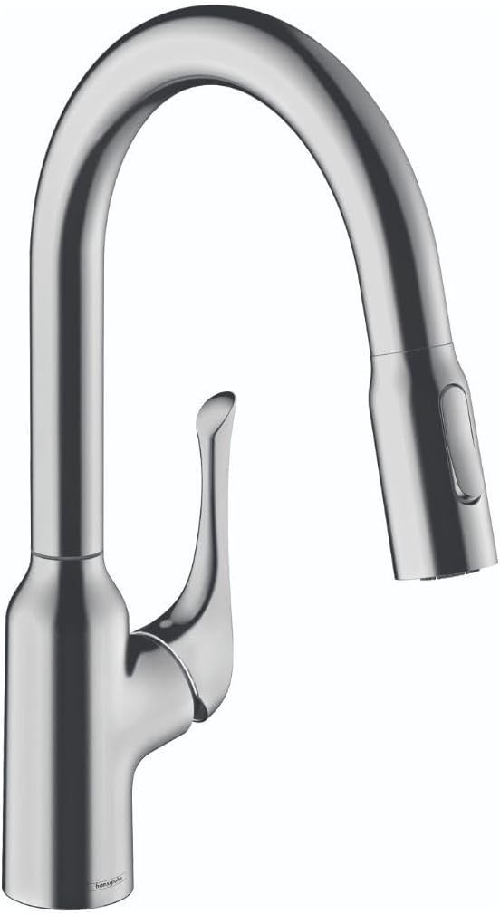 hansgrohe Allegro N Chrome Bar Kitchen Faucet, Kitchen Faucets with Pull Down Sprayer, Faucet for Kitchen Sink, Chrome 71844001