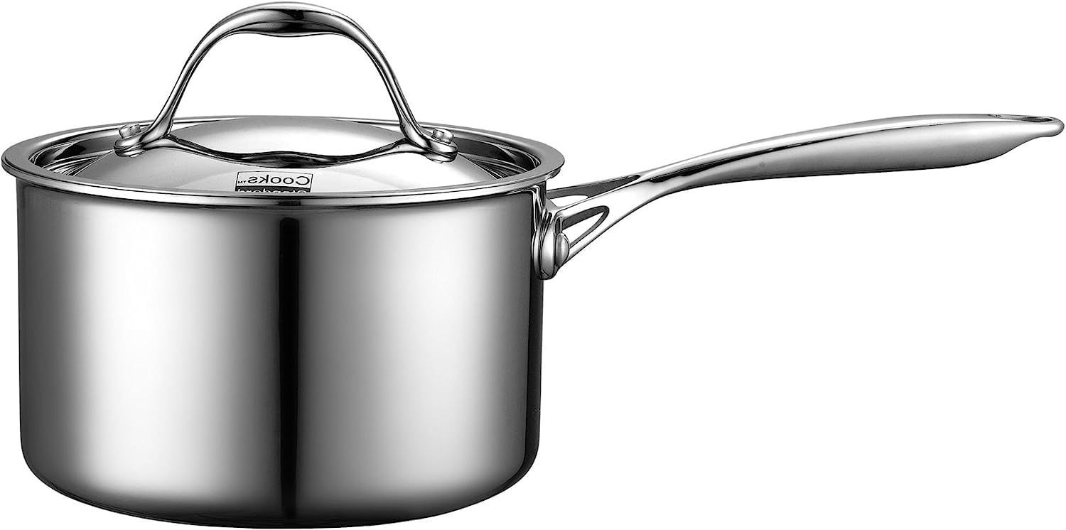 3-Quart Stainless Steel Tri-Ply Clad Saucier with Lid