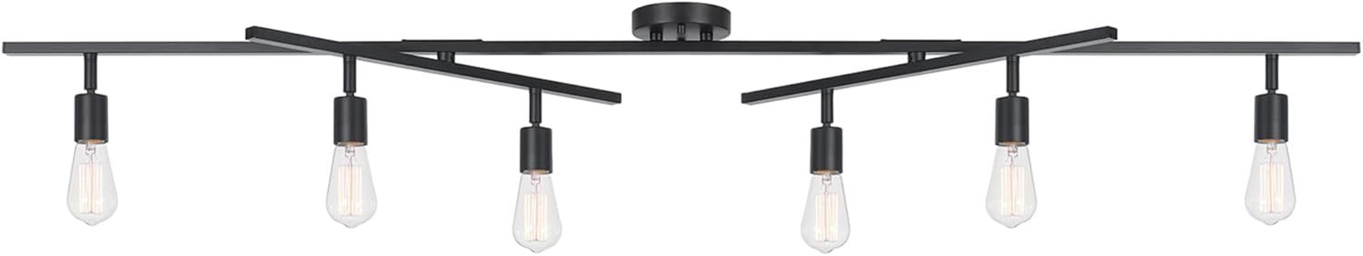 Matte Black 6-Light Double Swivel Track Lighting