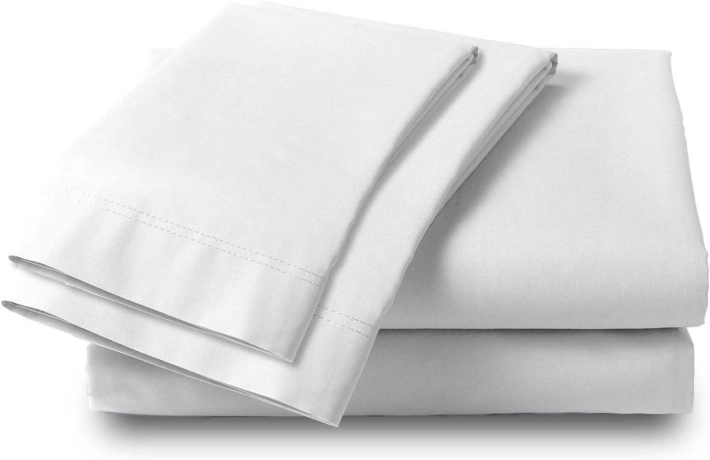 Cool & Crisp 100% Cotton Percale Full Sheet Set in White