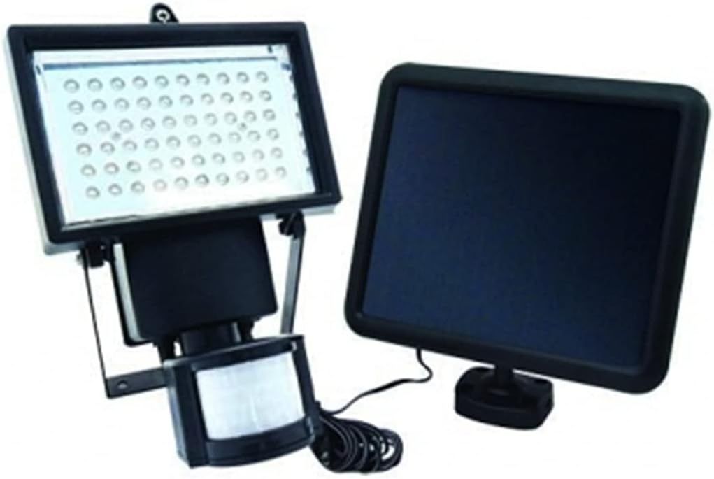 Black Solar Powered LED Motion Sensor Security Flood Lights - 2 Pack