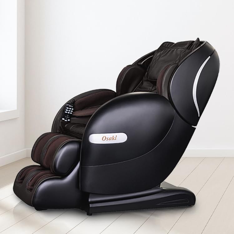 Black Faux Leather Zero Gravity Massage Chair with Metal Frame