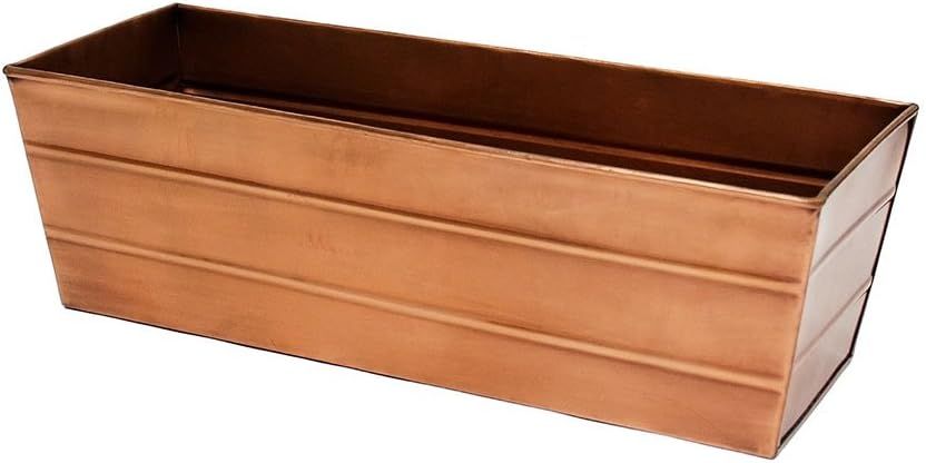 Medium Copper Plated Steel Window Flower Box Planter