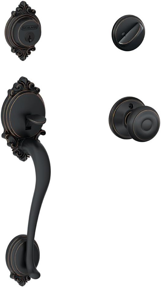 Aged Bronze Georgian Single Cylinder Handleset with Knob