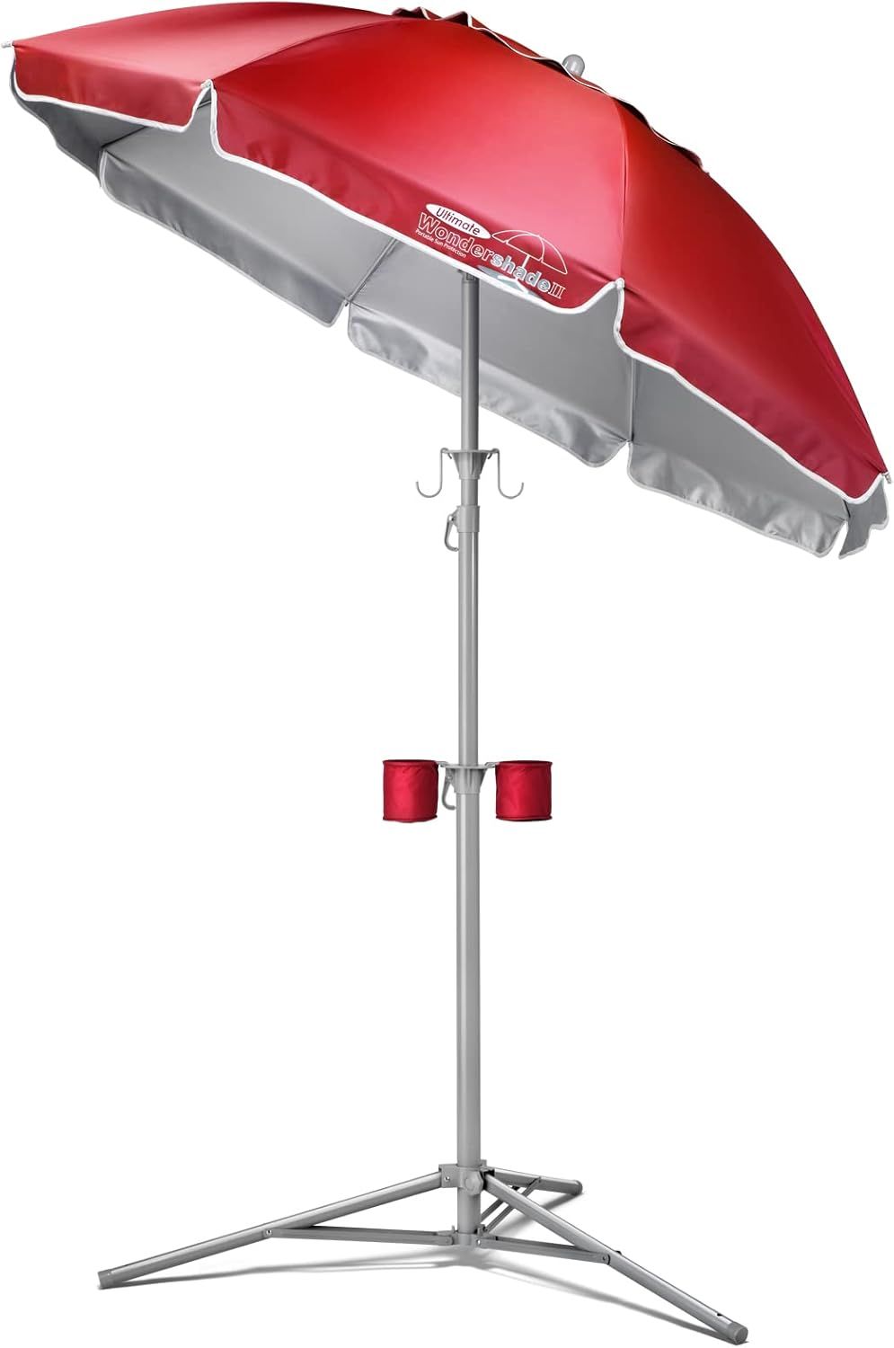 Red Adjustable Portable Sun Shade Beach Umbrella